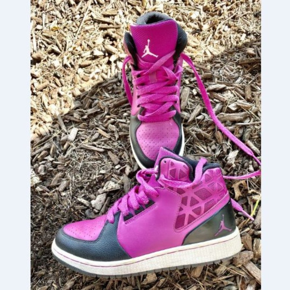 Nike Jordan 1 Flight 3 Girls Youth Purple Pink 4.5 - Picture 2 of 8